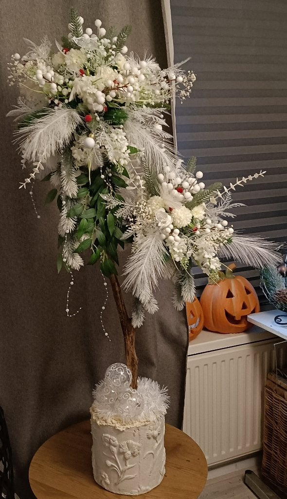 Grote  bloemstuk 1.20 hoog, Ophalen, Overige materialen, Nieuw, Wit