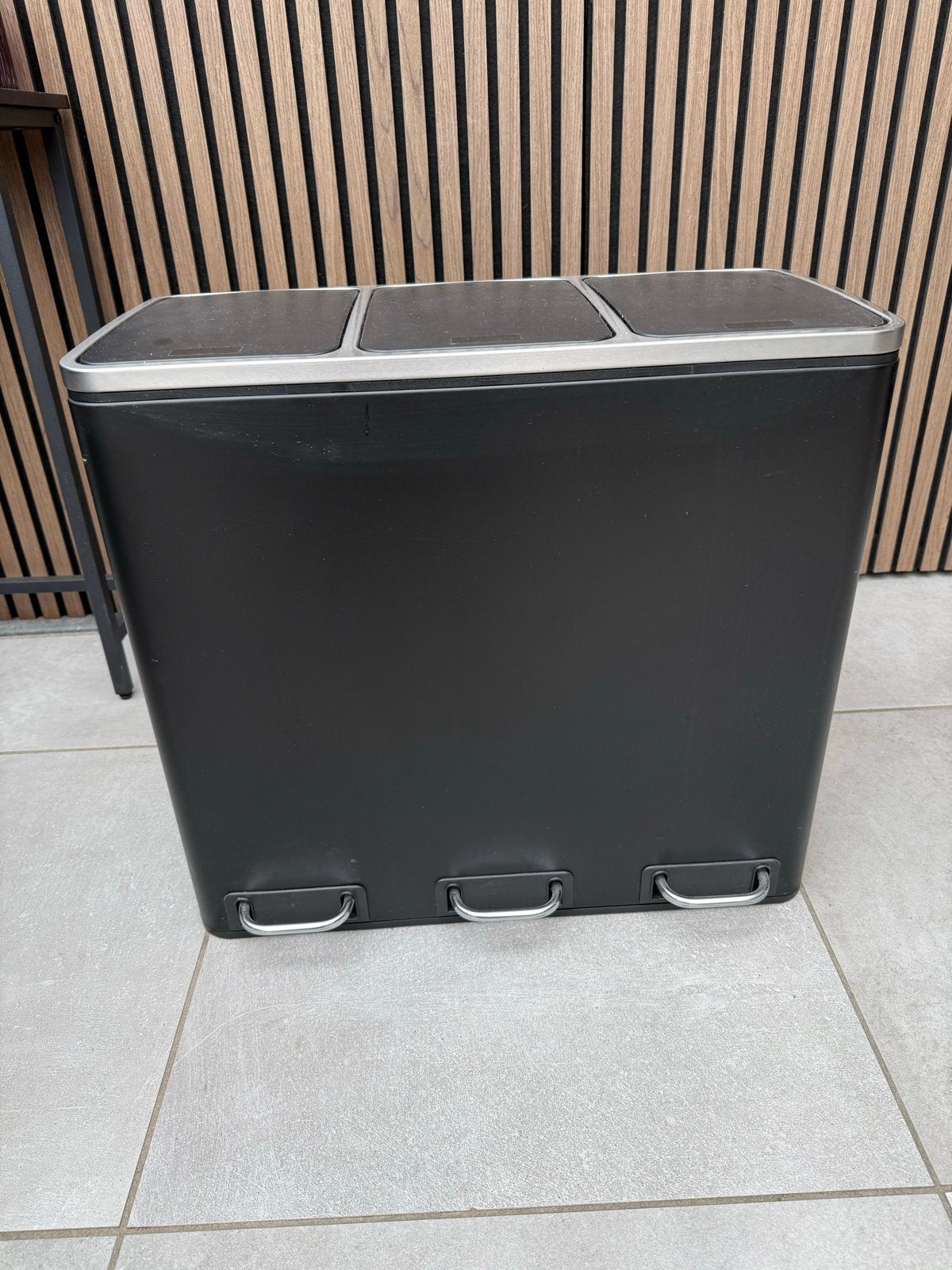 Prullenbak met 3 vakken - 51x61x31 cm, Gebruikt, Met pedaal, 40 liter of meer, Ophalen of Verzenden