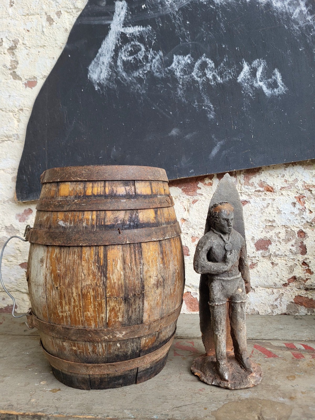 Brocante Italiaans wijnvat / tonnetje/ allegonda, Antiek en Kunst, Ophalen of Verzenden