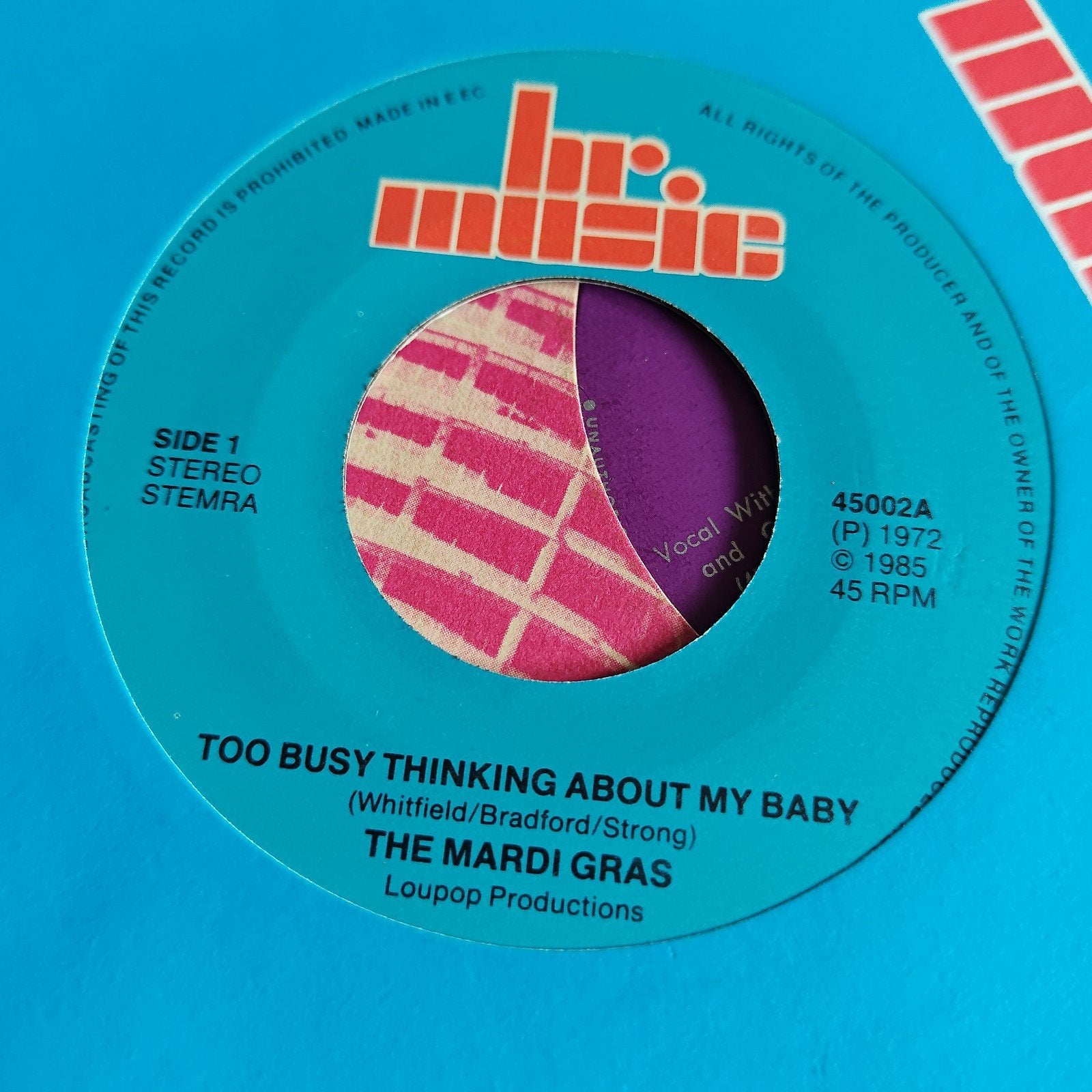 The Mardi Gras - Too Busy Thinking About My Baby 7 inch, Gebruikt, 7 inch, Ophalen of Verzenden, Pop