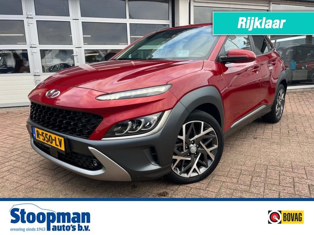 Hyundai KONA 1.6 GDI HEV Premium Leder CarPlay Ad.cruise, Auto's, Gebruikt, 2 kWh, SUV of Terreinwagen, Kona