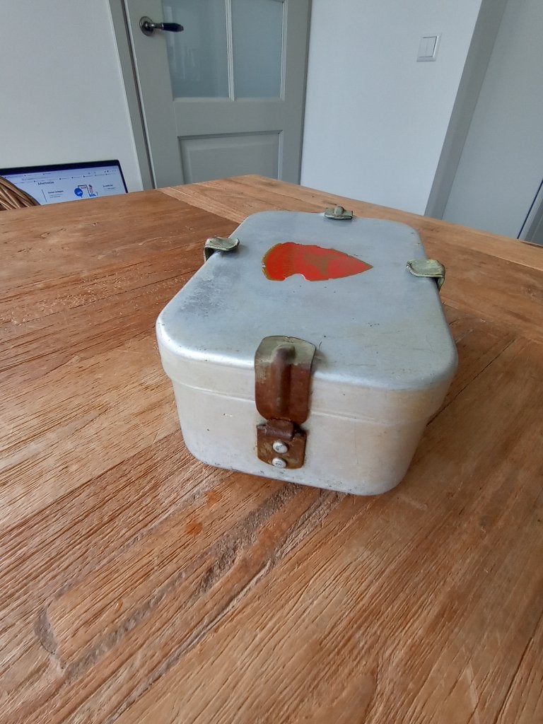 vintage Frans aluminium etens/bewaar bakje Le Grand Tétras, Ophalen of Verzenden, Gebruikt