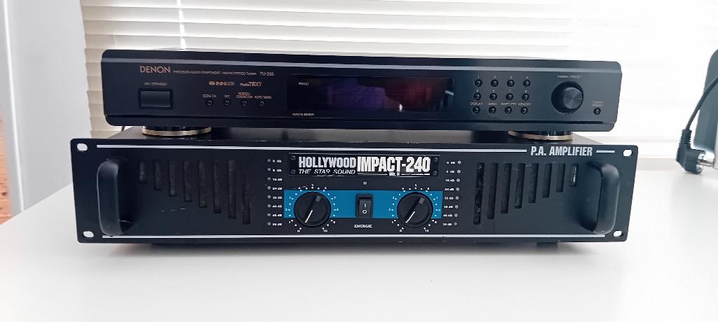 Tuner+ versterker  Denon TU-255  + Hollywood 240, Denon, Ophalen of Verzenden, Zo goed als nieuw, 120 watt of meer
