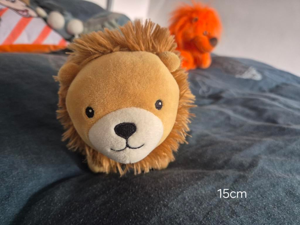 Schattige pluche leeuw knuffel - 15 cm, Ophalen of Verzenden, Zo goed als nieuw, Bruin, Leeuw