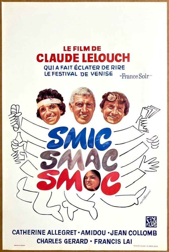 Smic Smac Smoc (1973) - Originele filmposter, Ophalen of Verzenden, Zo goed als nieuw, A1 t/m A3, Film en Tv
