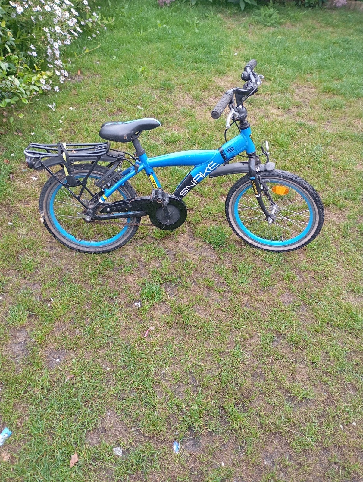 Blauwe Snake kinderfiets 18 inch, Fietsen en Brommers, Ophalen, Terugtraprem, 16 tot 20 inch, Snake