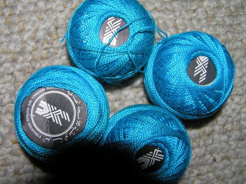 60x bolletjes 100 % katoen haken / borduren - blauw - nieuw, Ophalen of Verzenden, Nieuw, Breien of Haken, Wol of Garen