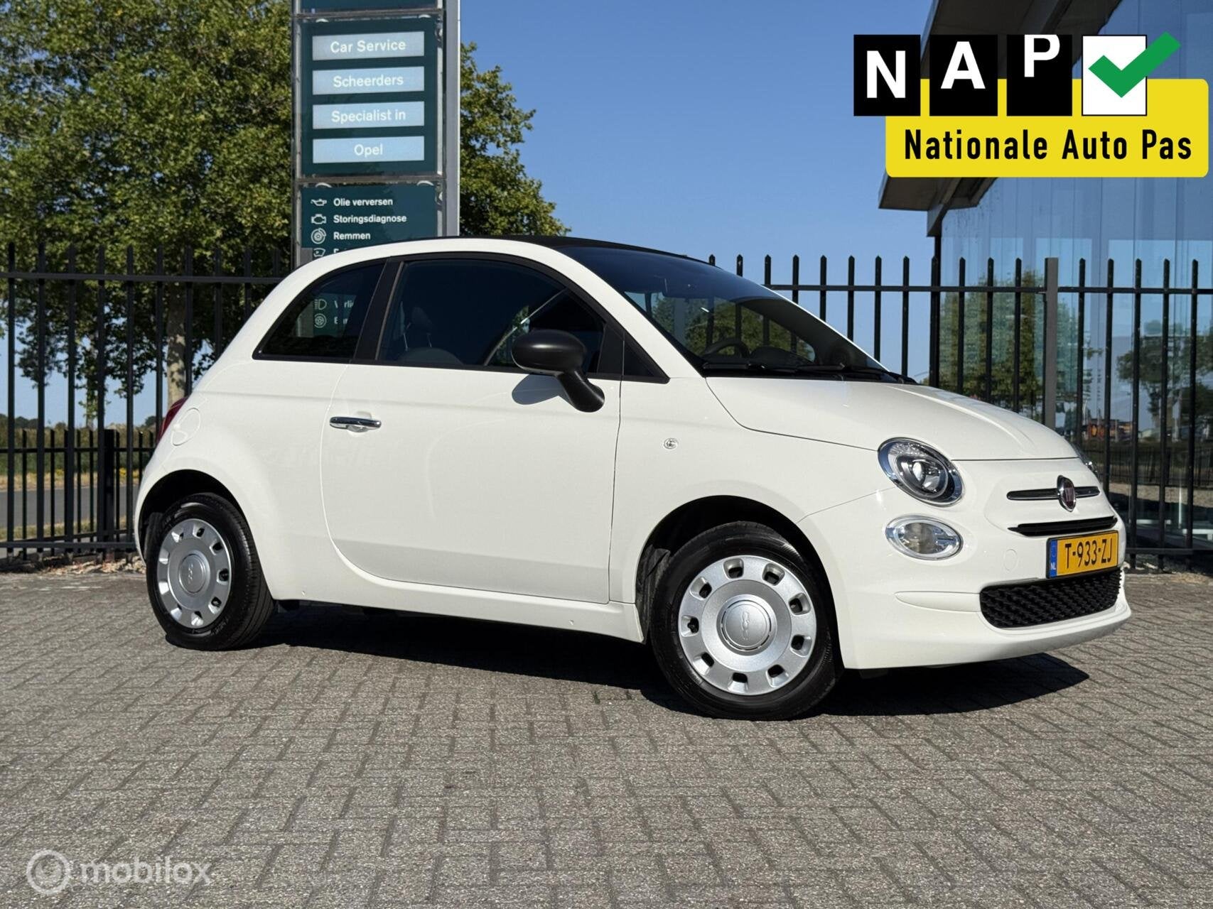 Fiat 500 1.0 Hybrid|Cabrio|Carplay, Auto's, Met garantie (alle), 4 stoelen, Wit, Origineel Nederlands