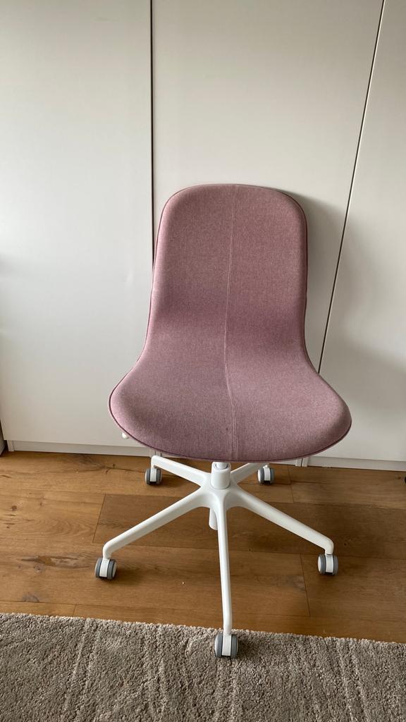 Roze bureau stoel langfäll, Ophalen, Zo goed als nieuw, Roze, Bureaustoel