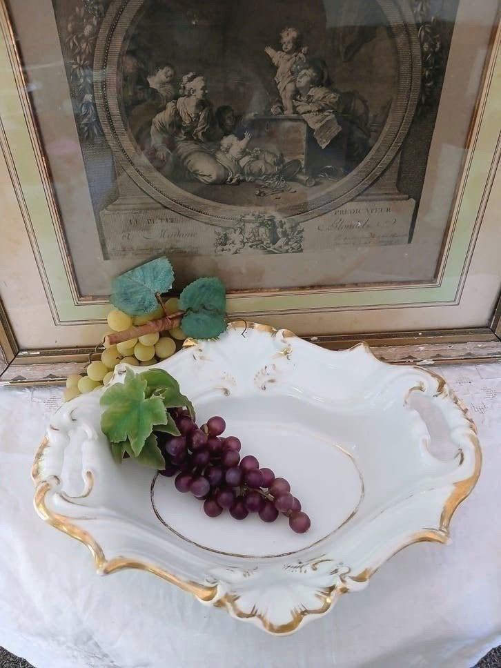 Antieke porseleinen rococo schaal..., Antiek en Kunst, Antiek | Servies los, Ophalen of Verzenden