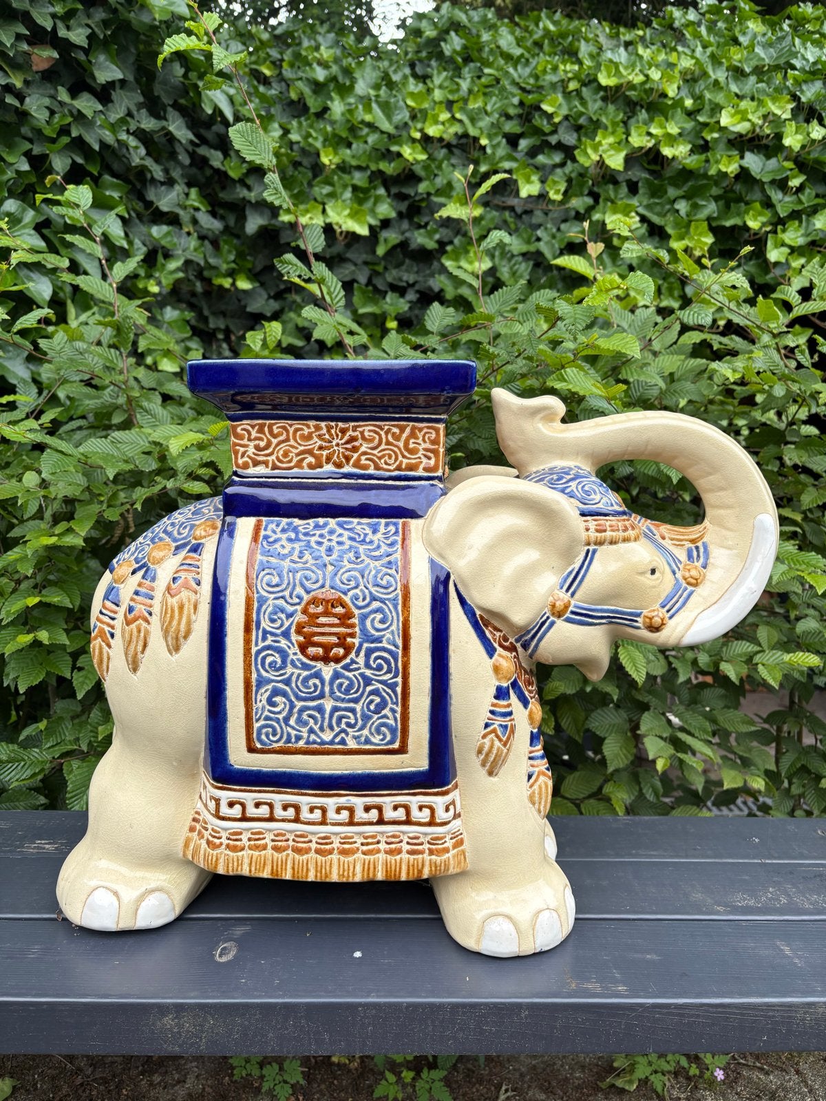 Decoratieve keramische olifant kruk/plantenstandaard, Ophalen of Verzenden