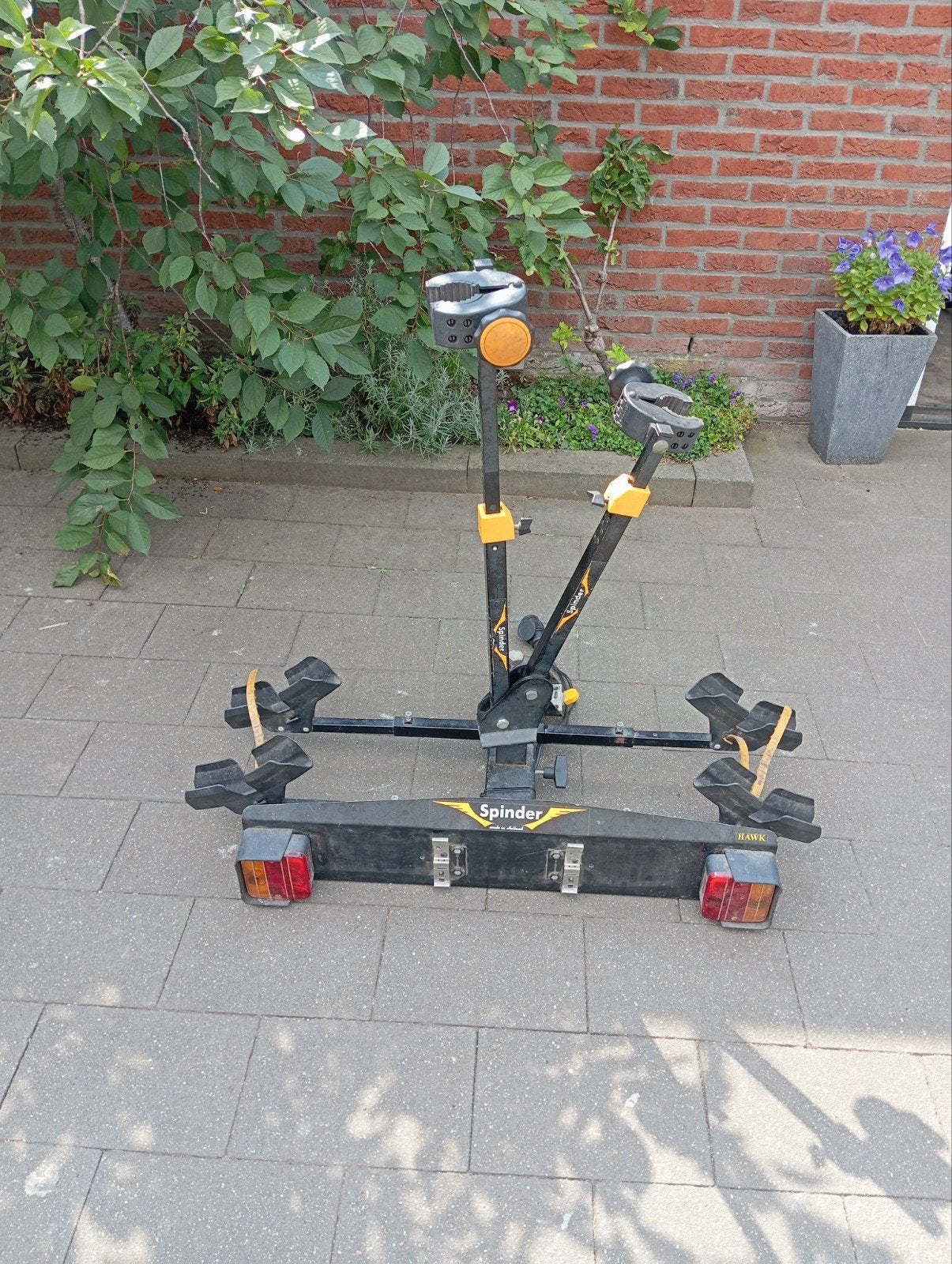 Hawk Spinder fietsendrager voor 2 fietsen, Auto diversen, Fietsendragers, Ophalen, 2 fietsen, Gebruikt, Trekhaakdrager
