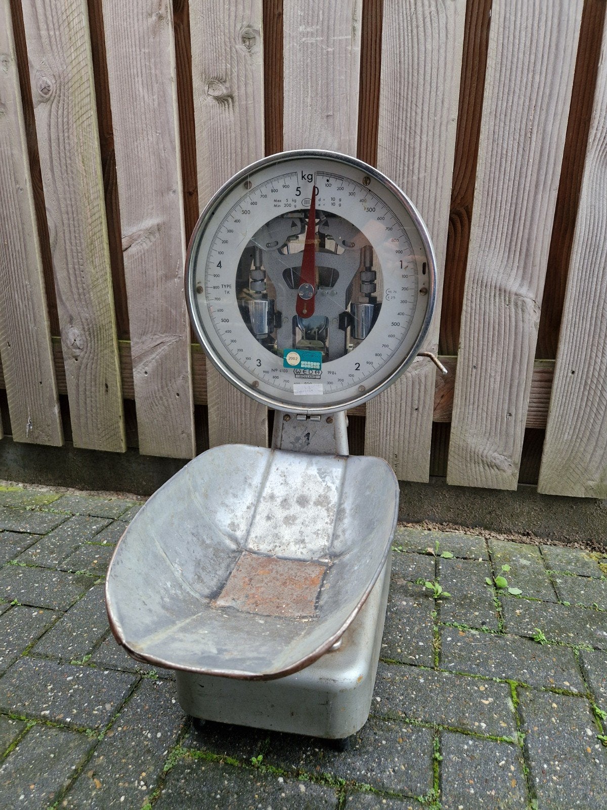 Vintage WEDA Holland Winkel weegschaal - Max 5 kg, Ophalen, Gebruikt, Overige typen, Minder dan 50 kg