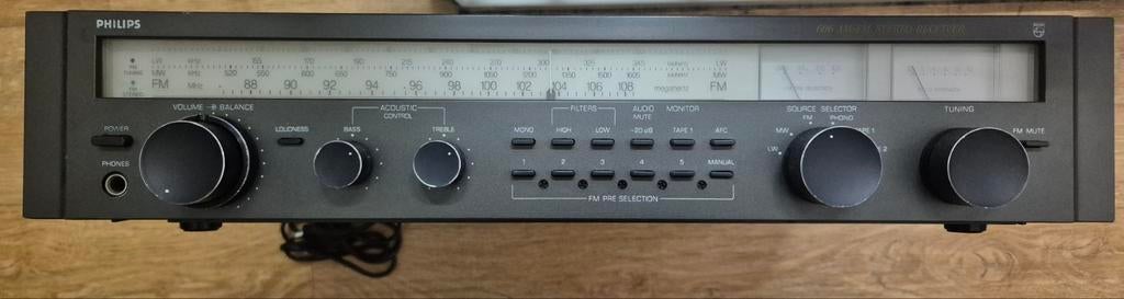Philips 606 AM FM  Stereo Receiver - Vintage Audio, Audio, Tv en Foto, Ophalen, Gebruikt, Minder dan 60 watt, Overige merken