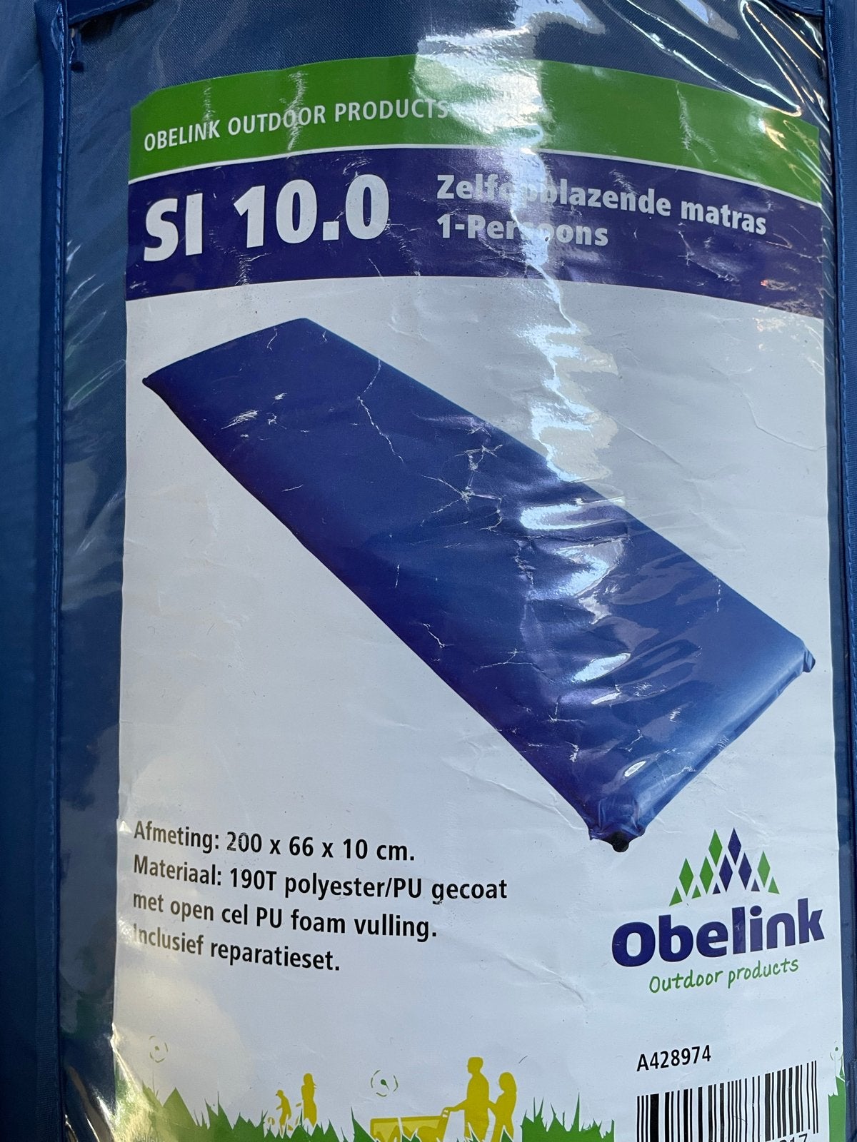 2 stuks Obelink SI 10.0 Zelfopblazende matras 1-persoons, Caravans en Kamperen, Luchtbedden, Ophalen, Zo goed als nieuw, 1-persoons