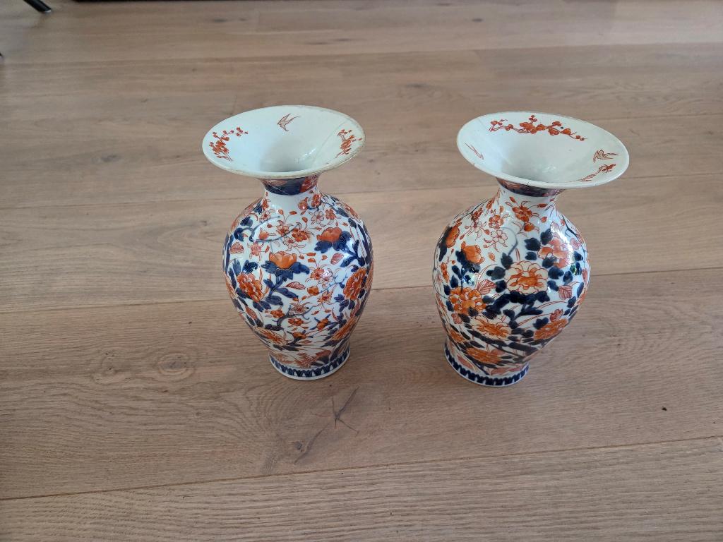 Set van 2 antieke Imari vazen, Antiek en Kunst, Antiek | Vazen, Ophalen