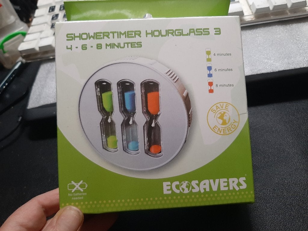 EcoSavers ShowerTimer Hourglass 3 Zandloper, Ophalen of Verzenden, Nieuw