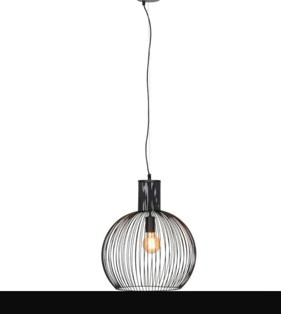 Set van 2x Kwantum Hanglamp Diana Zwart  metaal- Luxe Strijk, Ophalen, Zo goed als nieuw, Metaal, E27 (groot)