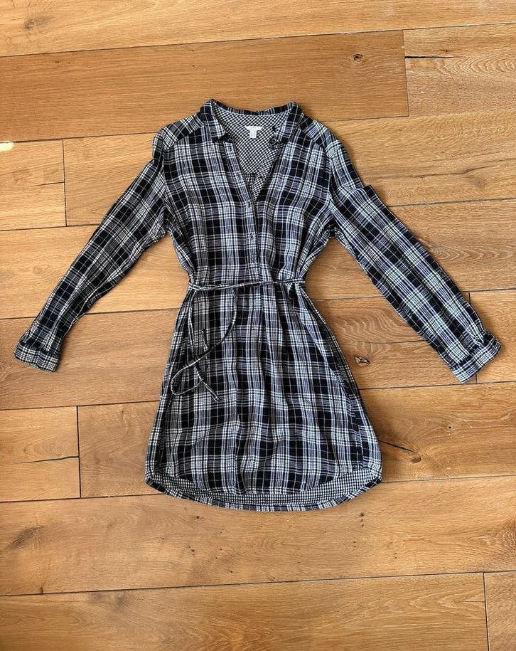 Overhemdjurk/jurk/tuniek Esprit, mt 38, zwart-wit, zgan, Kleding | Dames, Ophalen, Zo goed als nieuw, Maat 38/40 (M), Meerkleurig