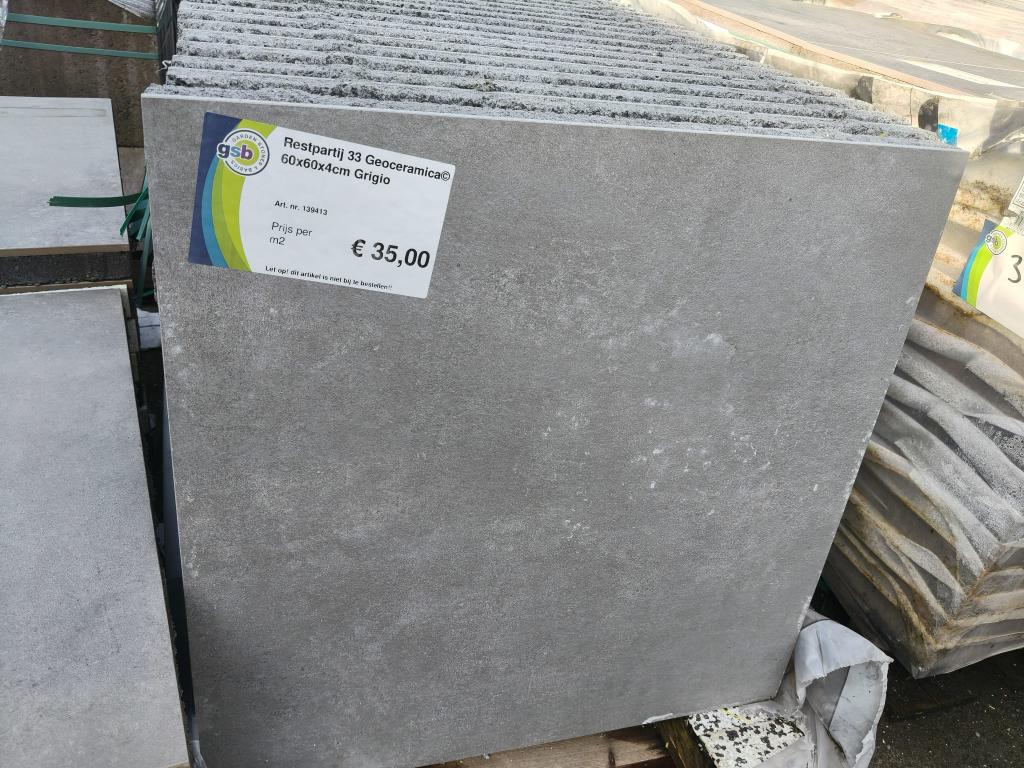Kera Beton - Geoceramica Grigio - 60x60x4cm (prijs per m2), Ophalen, Keramiek, Nieuw, 5 tot 10 m²