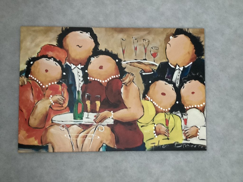 Dikke dames schilderij, Ophalen, Figuren