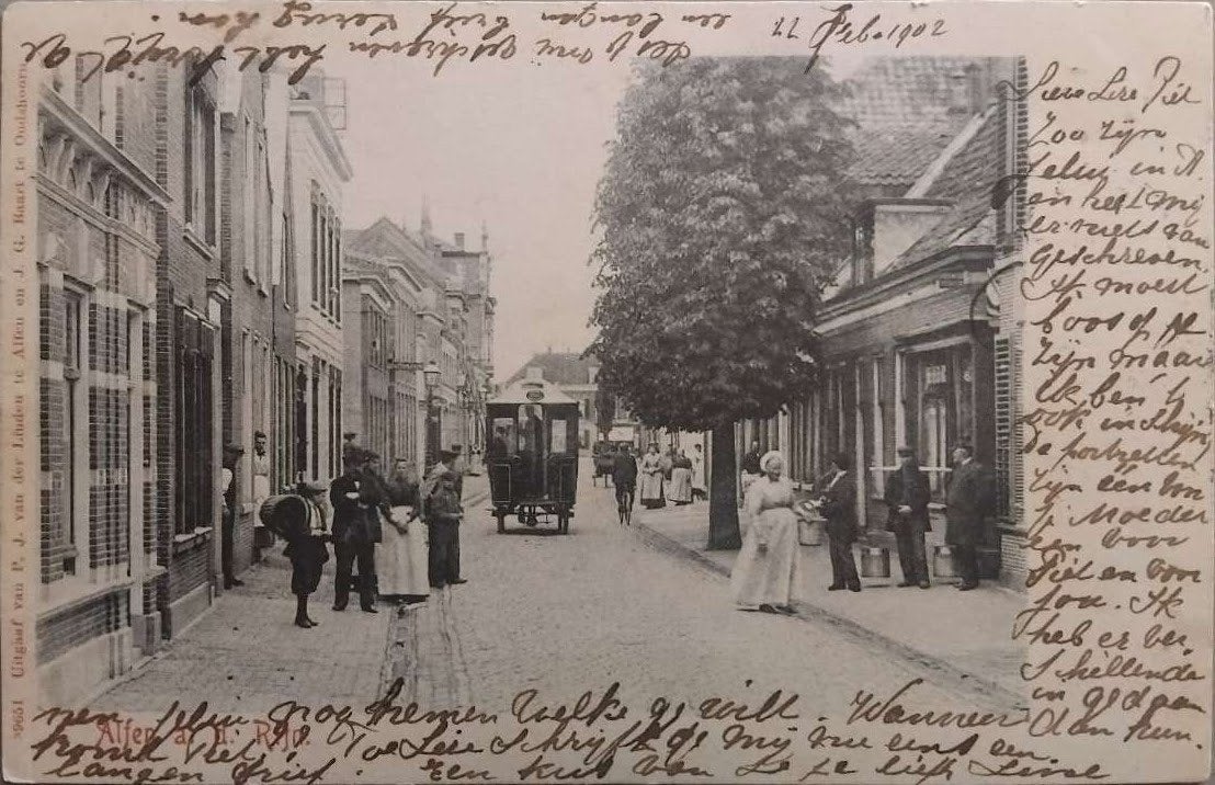 Oudshoorn / Alphen a/d Rijn (ZH) - 1902 met Stoomtram, Verzamelen, Ansichtkaarten | Nederland, Ophalen of Verzenden, Voor 1920