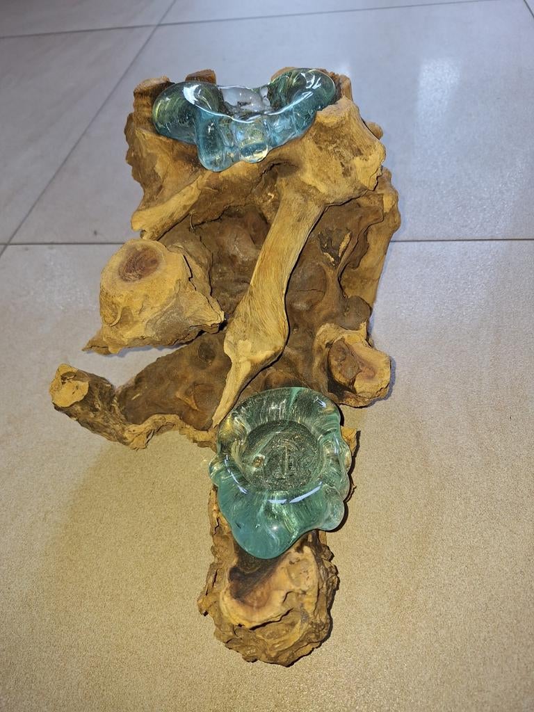 Boomstronk  waxinelicht houder, Ophalen, Zo goed als nieuw, Hout, Minder dan 25 cm