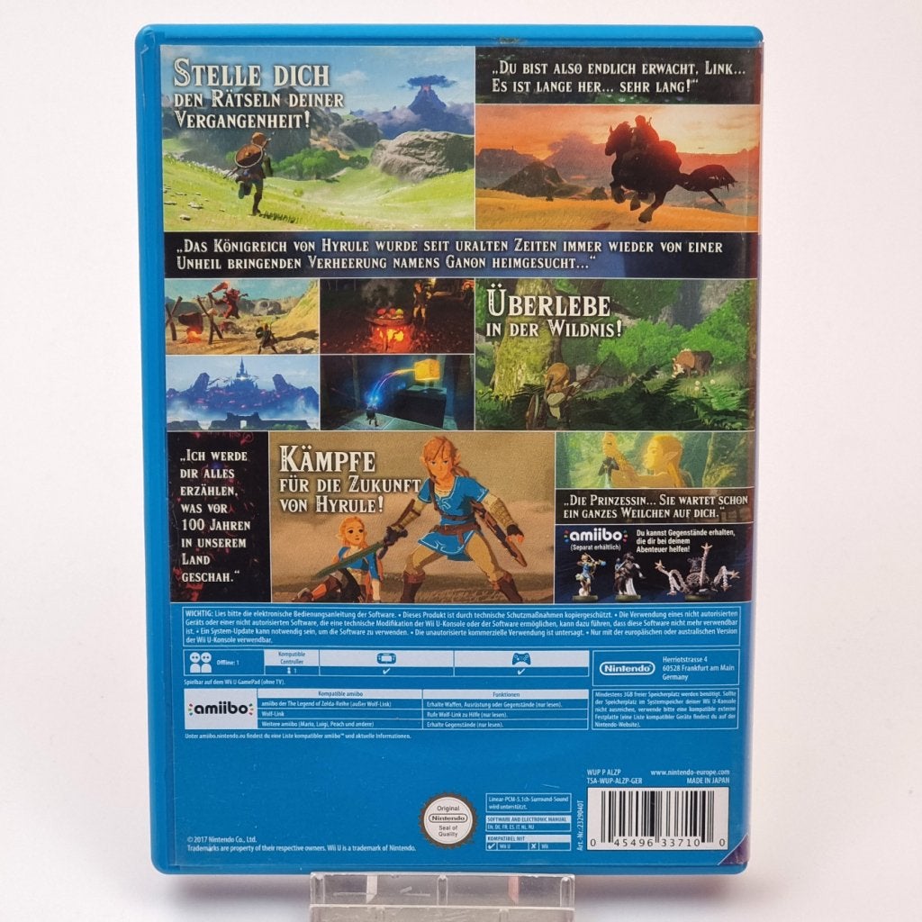 Nintendo Wii U Game: The Legend Of Zelda Breath Of The Wild, Nintendo, Zo goed als nieuw, Support@nintendo.com, 11-1 Hokotate-cho, Kamitoba, Minami-ku
Kyoto 601-8501
Japan