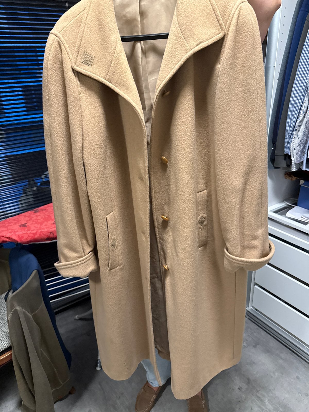 KÖHLER & KRENZER Cashmere Wollen Jas mt 48 - Beige, Ophalen of Verzenden, Zo goed als nieuw, Maat 46/48 (XL) of groter, Beige