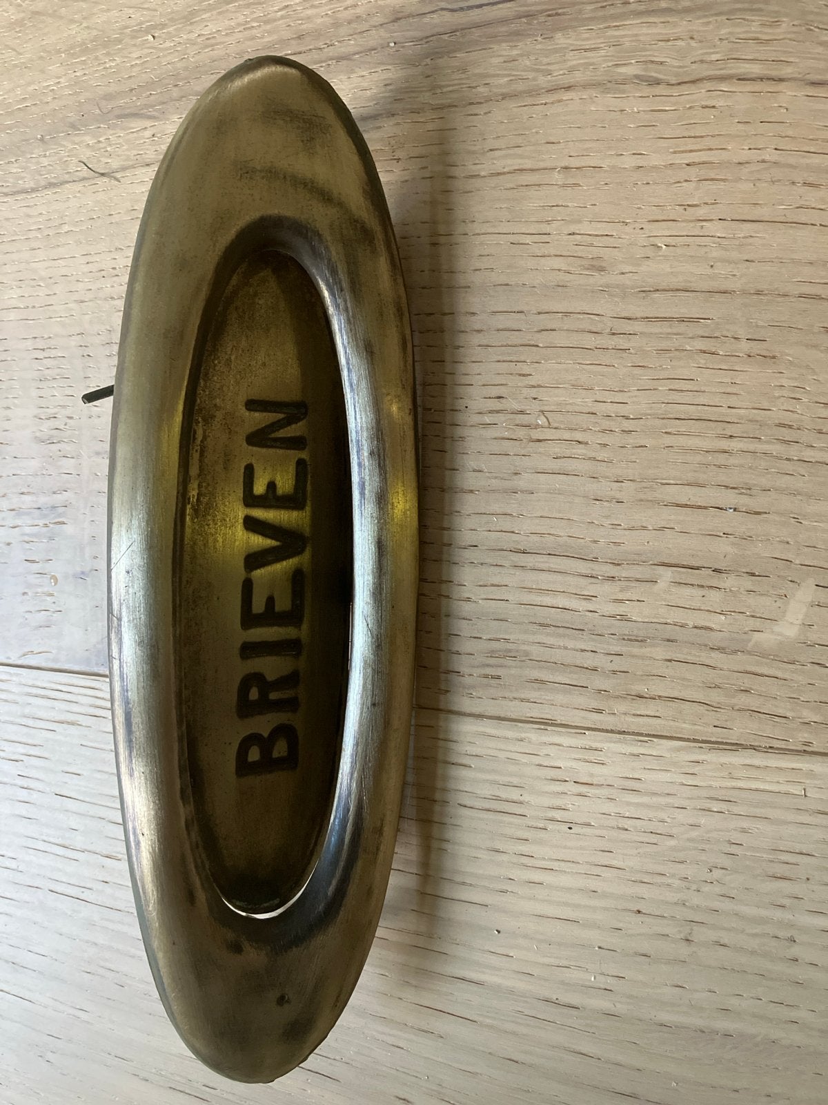 Vintage Koperen Brievenbusklep - Klassiek Design, Tuin en Terras, Ophalen of Verzenden, Gebruikt, Overige materialen, Brievenbusklep