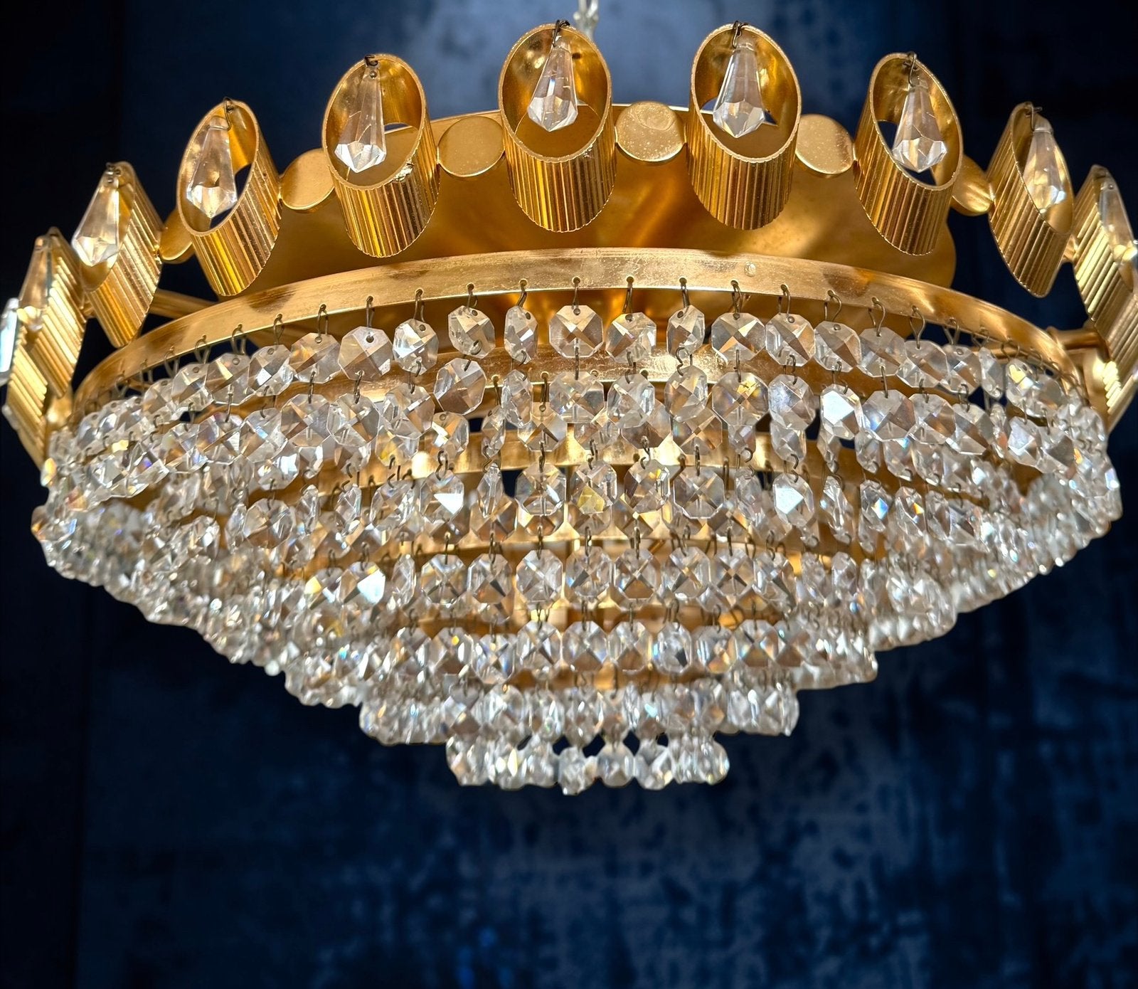 Prachtige originele lamp van Palwa Leuchten | jaren 60/70, Ophalen of Verzenden, Zo goed als nieuw, 45 cm, Glas
