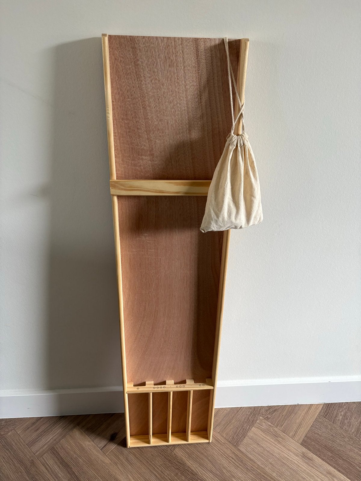 Houten Sjoelbak met Zakje, Hobby en Vrije tijd, Gezelschapsspellen | Overige, Een of twee spelers, Ophalen, Gebruikt