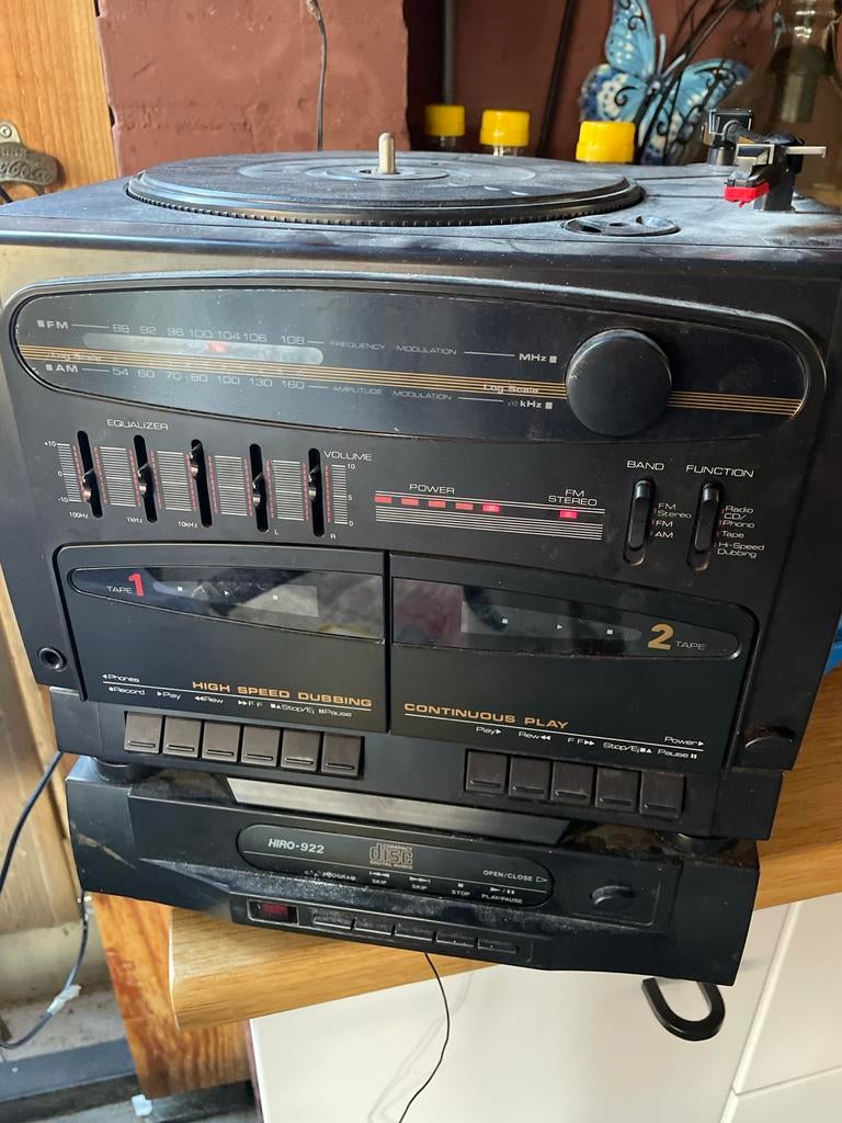 Vintage Stereo Installatie met Platenspeler, Cassette & CD, Audio, Tv en Foto, Stereo-sets, Gebruikt, Cassettedeck, Losse componenten