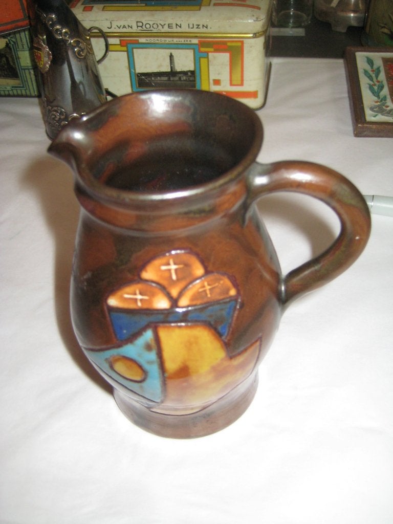 kannetje henk potters - religie vis en kruisjes en grote A, Ophalen of Verzenden