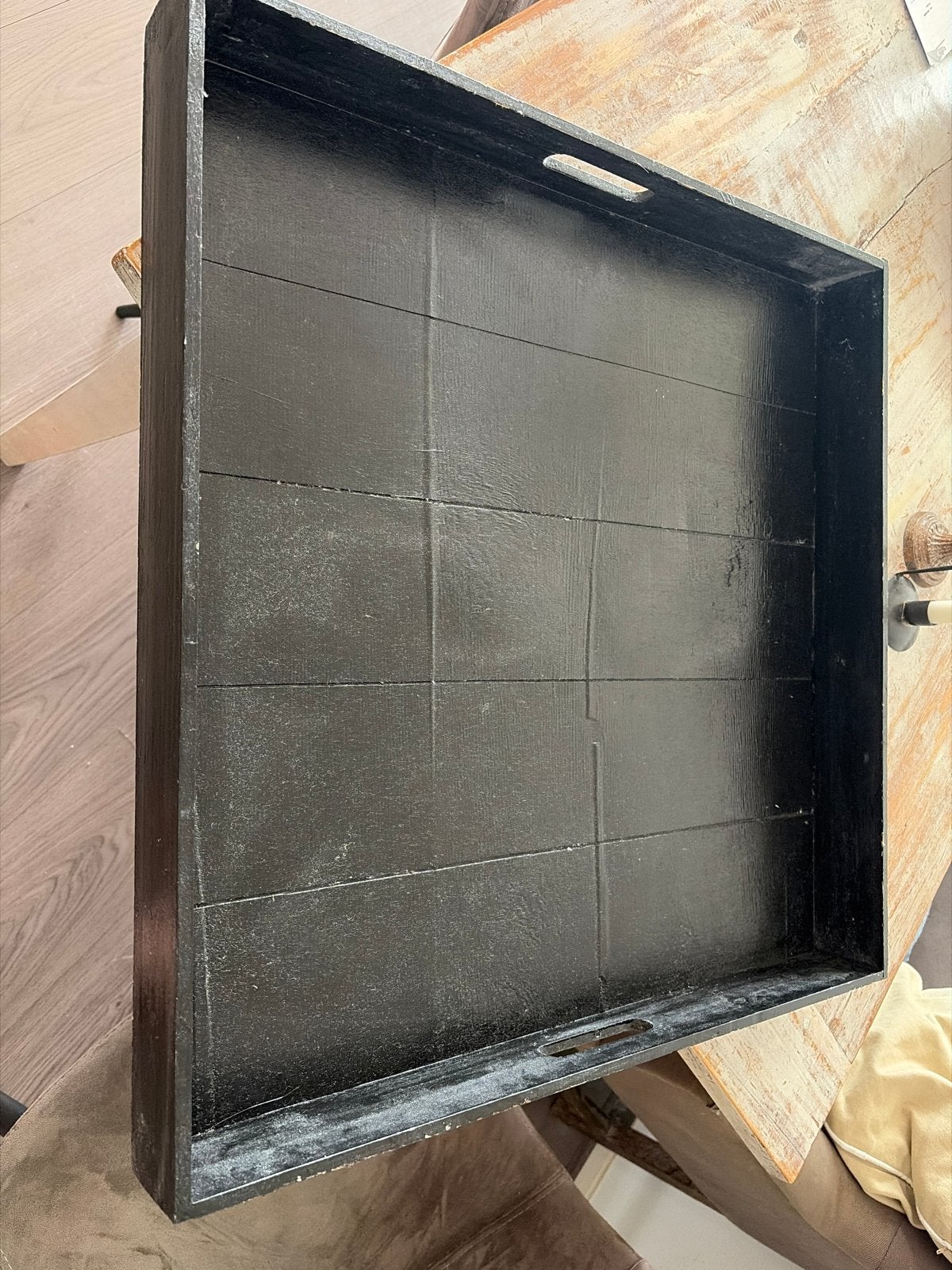 Zwart houten dienblad met handvatten, Ophalen, Gebruikt, Dienblad, Met handvatten