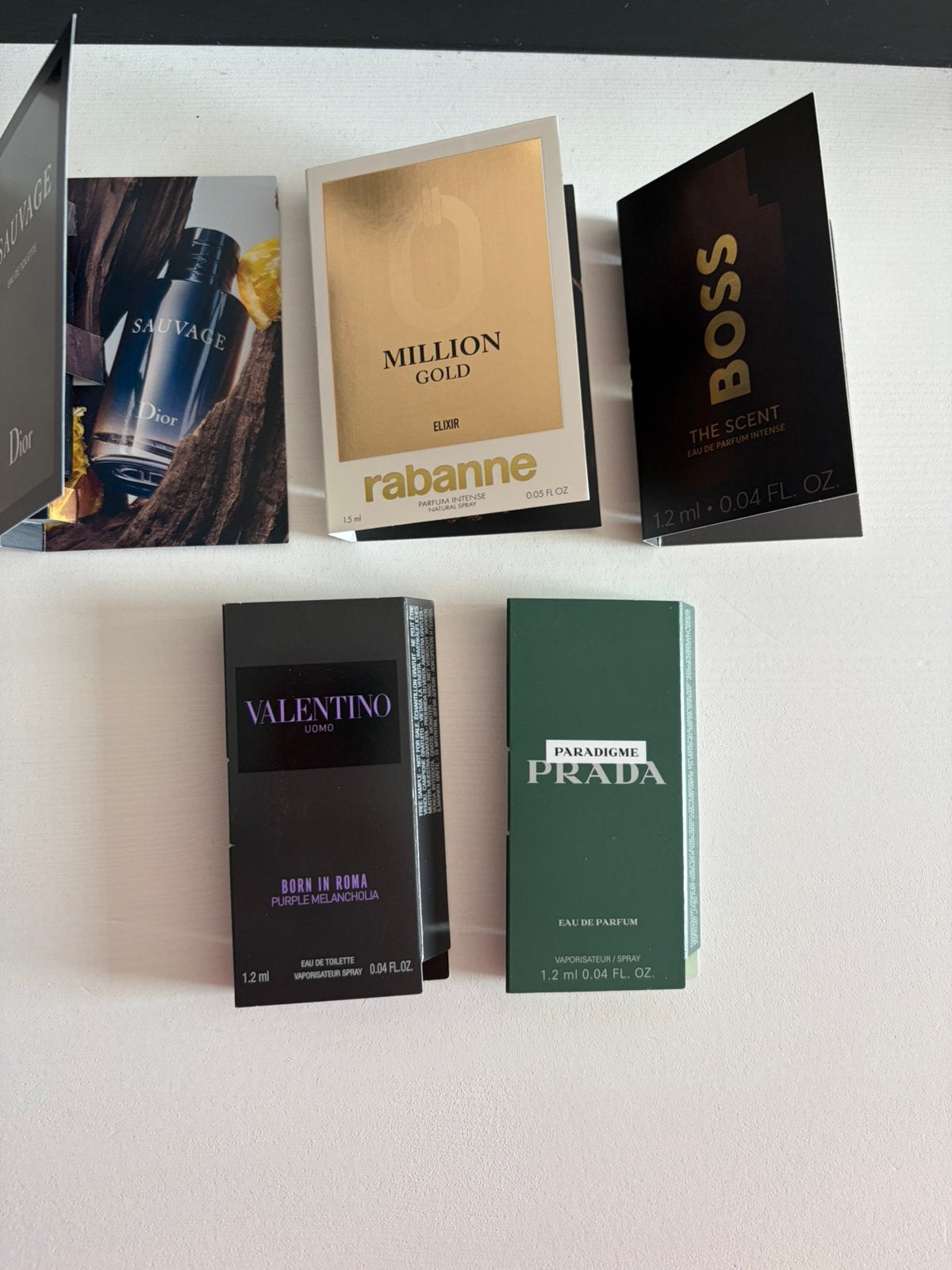 5 heren parfum samples, Ophalen of Verzenden, Nieuw, Proef of Tester, Gevuld