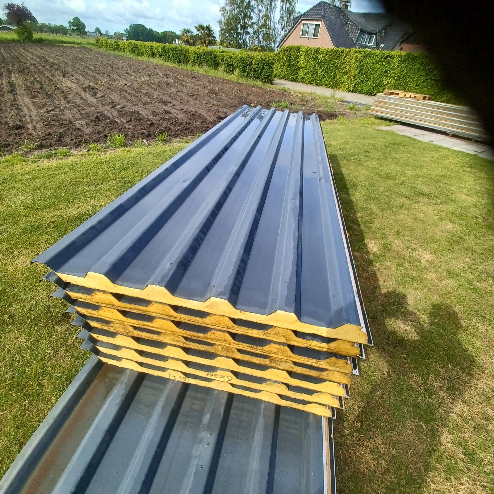 Dakplaten Sandwichpanelen 8 stuks, Ophalen of Verzenden, Gebruikt, IJzer