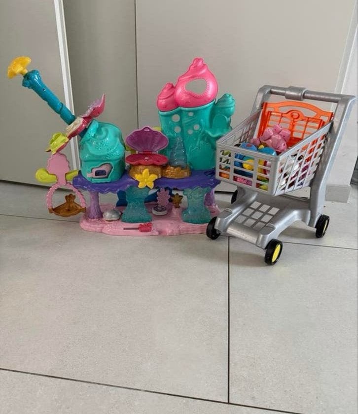 Fisher-Price Little People Zeemeermin Kasteel & Winkelwagen, Kinderen en Baby's, Speelgoed | Overig, Ophalen of Verzenden, Gebruikt