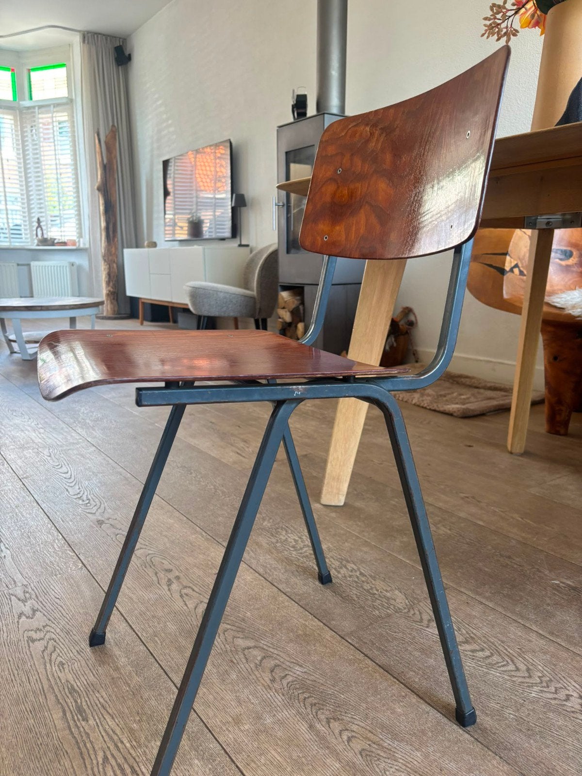 Set van 6 Vintage Schoolstoelen - Mid Century Design, Ophalen
