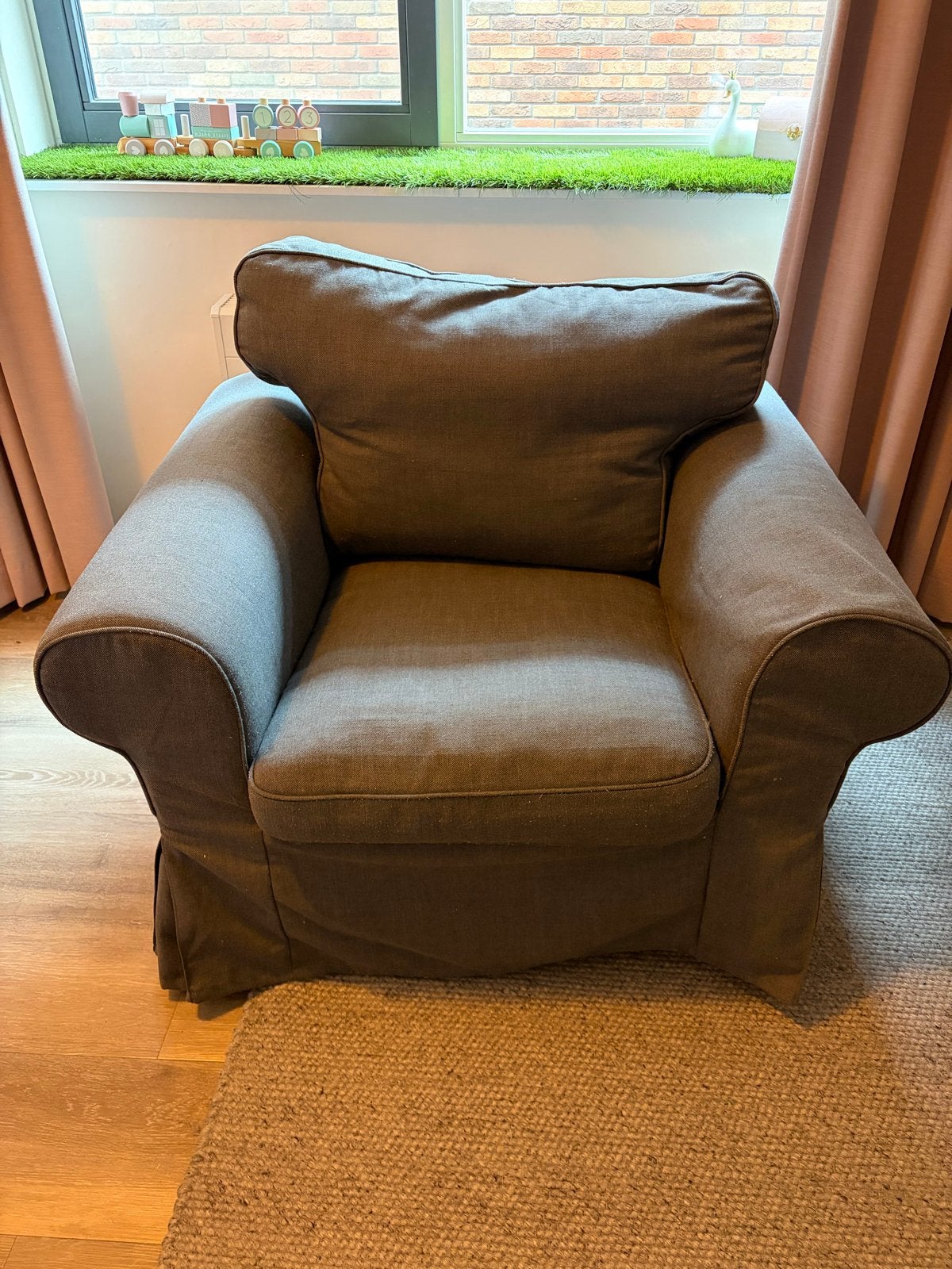 Comfortabele ikea EKTORP fauteuil - Grijs, Ophalen, Gebruikt, 100 tot 125 cm, 75 tot 100 cm