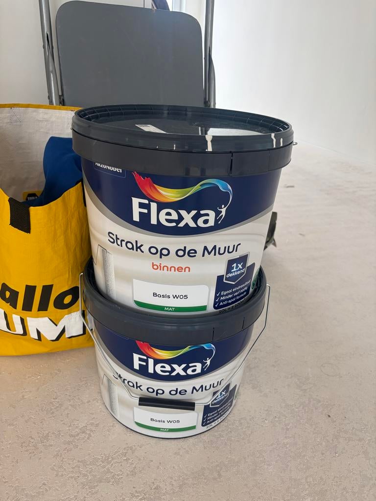 Flexa Strak op de Muur verf Cotton Flower 2x 10L, Ophalen, Overige kleuren, 15 tot 20 liter, Verf