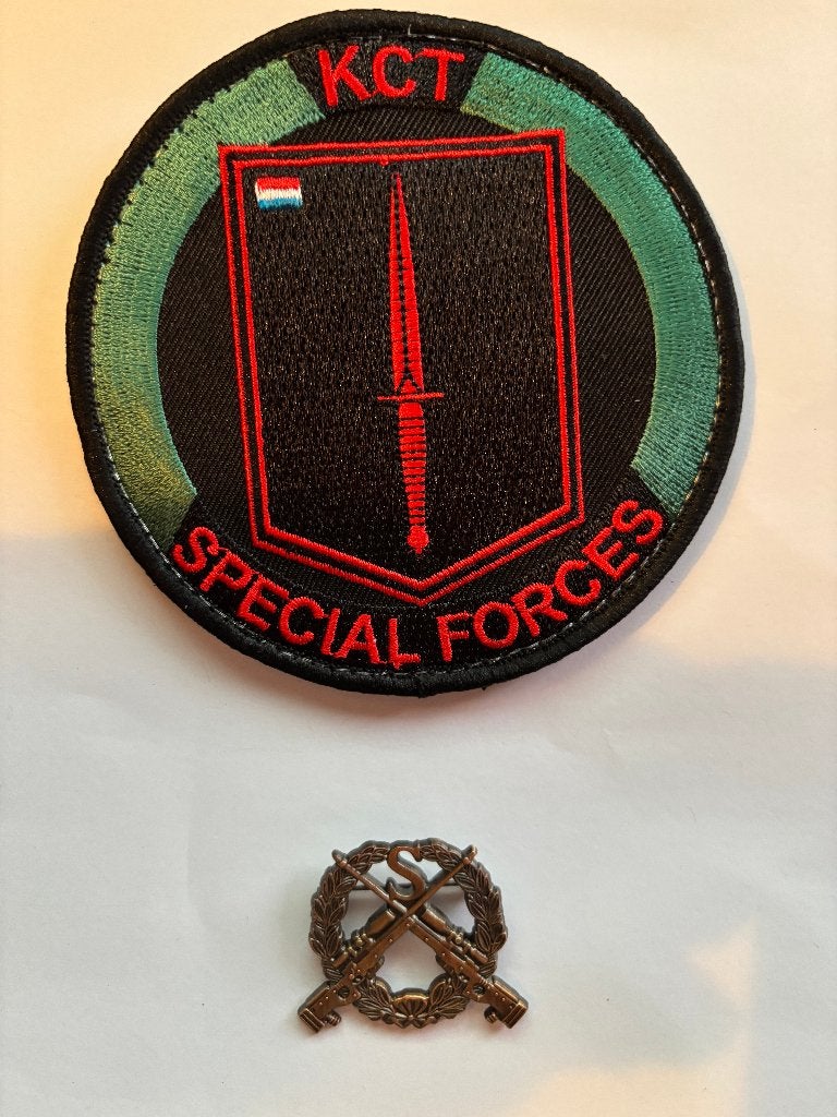 KCT badge & sniper speld no 3, Verzenden, Landmacht, Nederland, Kleding of Schoenen