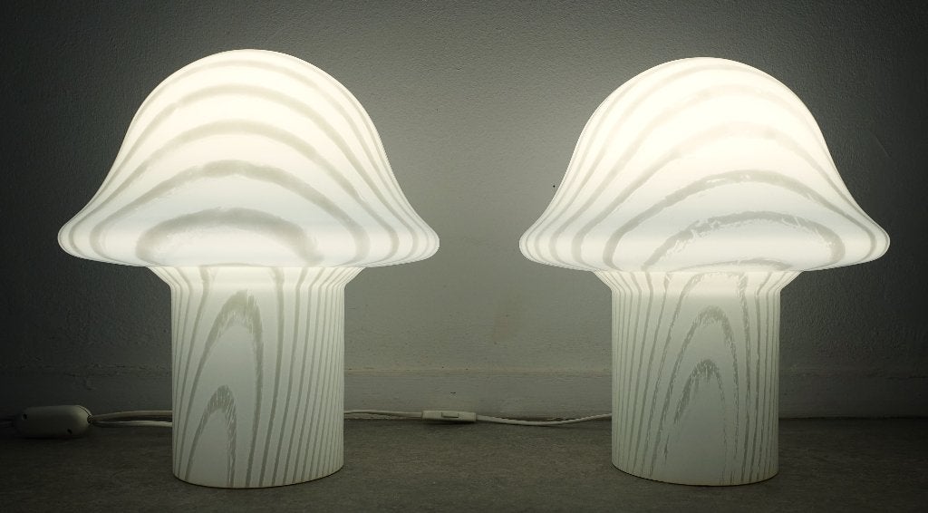 Vintage tafellamp Peill & Putzler mushroom Zebra 1 van 2, Gebruikt, Vintage, 38 cm, Ophalen of Verzenden