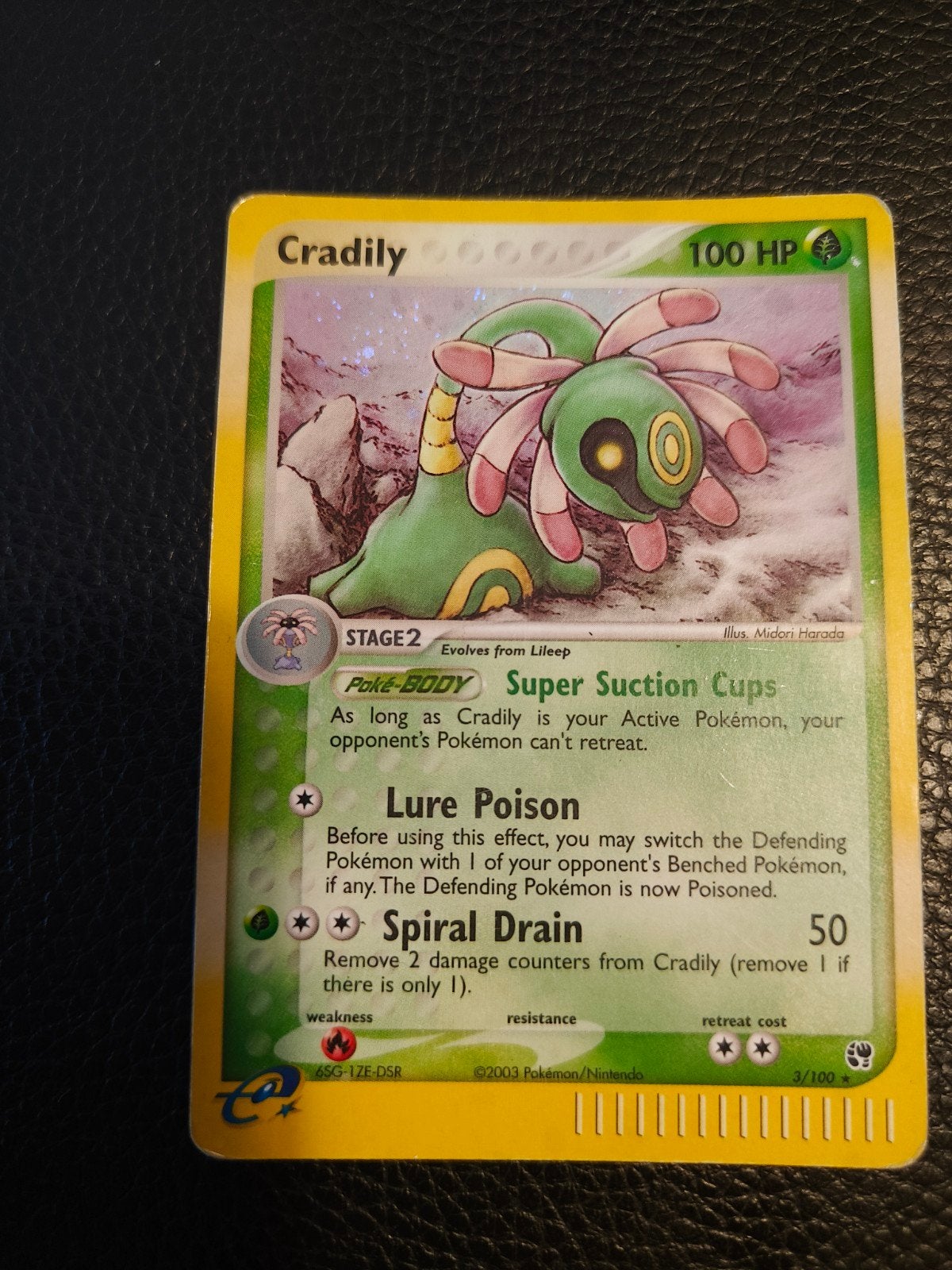 Cradily Holo Pokemon Kaart 3/100 EX Sandstorm, Ophalen of Verzenden, Gebruikt, Losse kaart, Foil