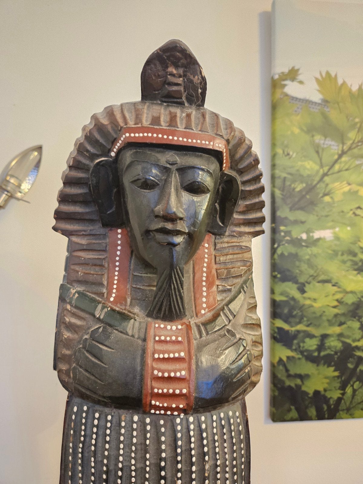 Houten Egyptisch Beeld - Farao, Ophalen, Handgemaakt, 50 - 100 cm, Beeld