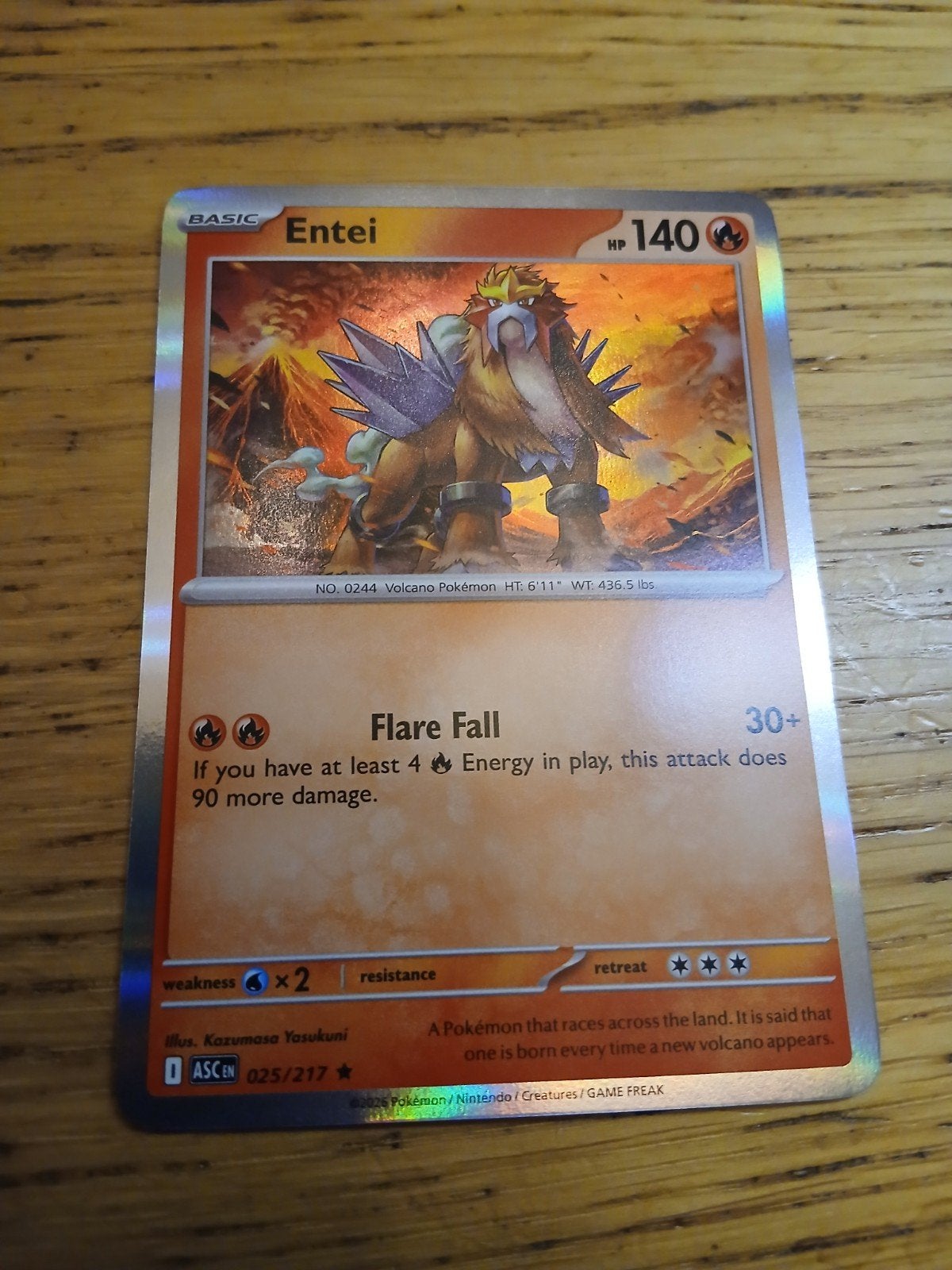 Pokémon Kaart Entei 025/217 ASCEN Holo, Ophalen of Verzenden