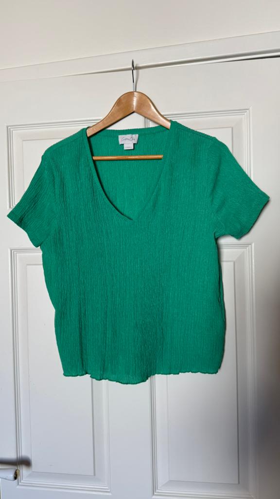 Cotton Club groene top maat xs, Kleding | Dames, Tops, Ophalen of Verzenden, Zo goed als nieuw, Korte mouw, Groen