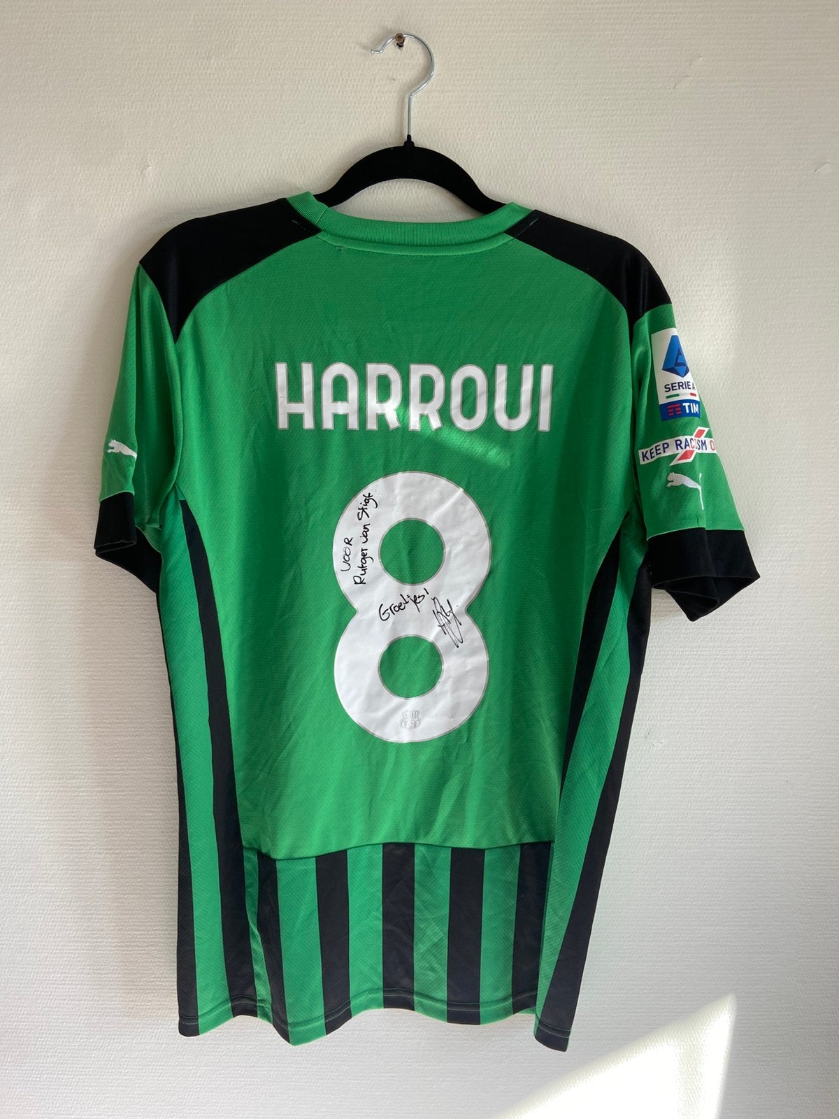 Origineel Sassuolo 22/23 Harroui M gesigneerd, Maat M, Ophalen of Verzenden, Zo goed als nieuw, Shirt