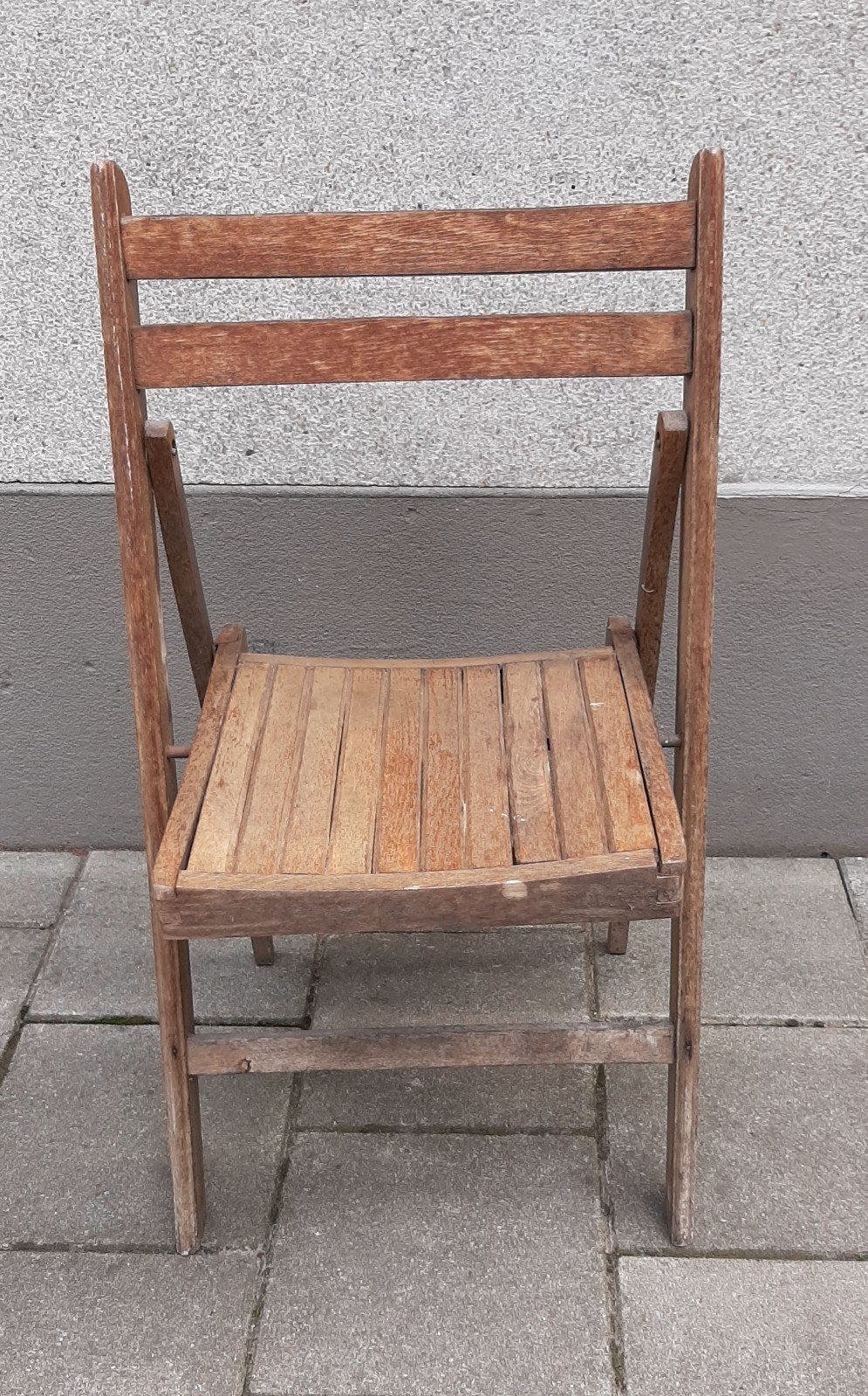 Houten vintage klapstoel, Huis en Inrichting, Stoelen, Ophalen, Gebruikt, Bruin, Eén