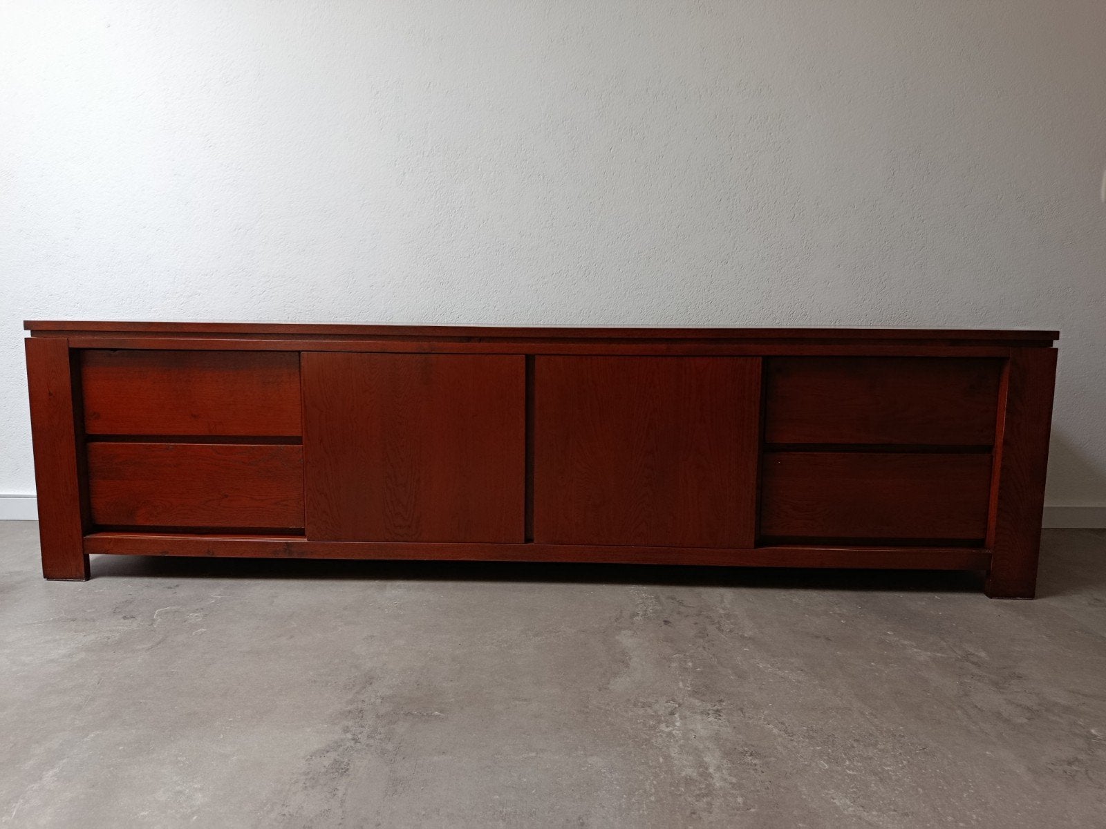 TV-meubel / Dressoir met schuifdeuren en lades, Ophalen, Gebruikt, 200 cm of meer, Minder dan 100 cm